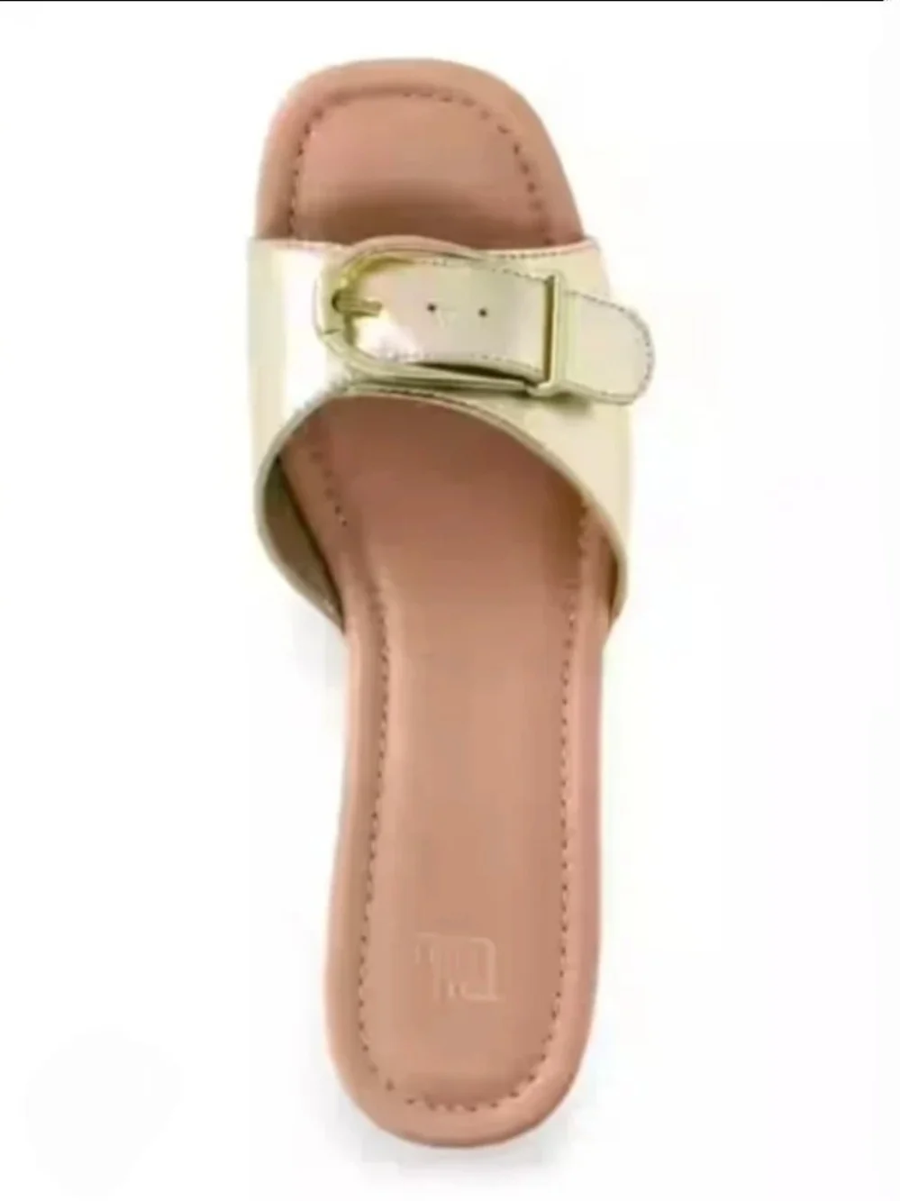 Time and Tru Women's Buckle Cork Platform Sandals In Metallic Gold NWT Size 7.5
